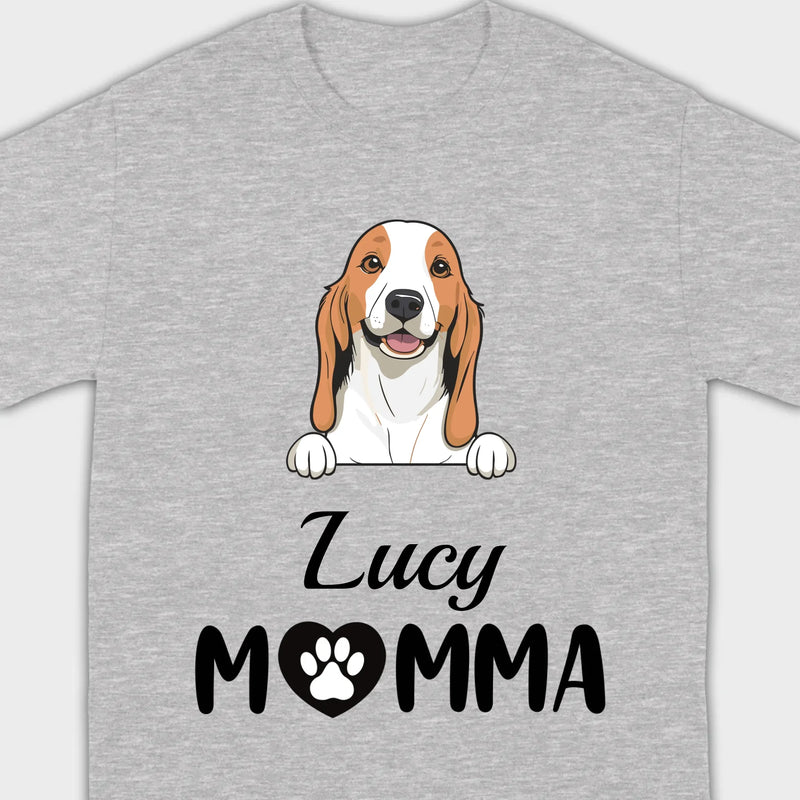 Customizable Dog Mom T-Shirt – Personalize with Dog Icon and Name – 89Prints