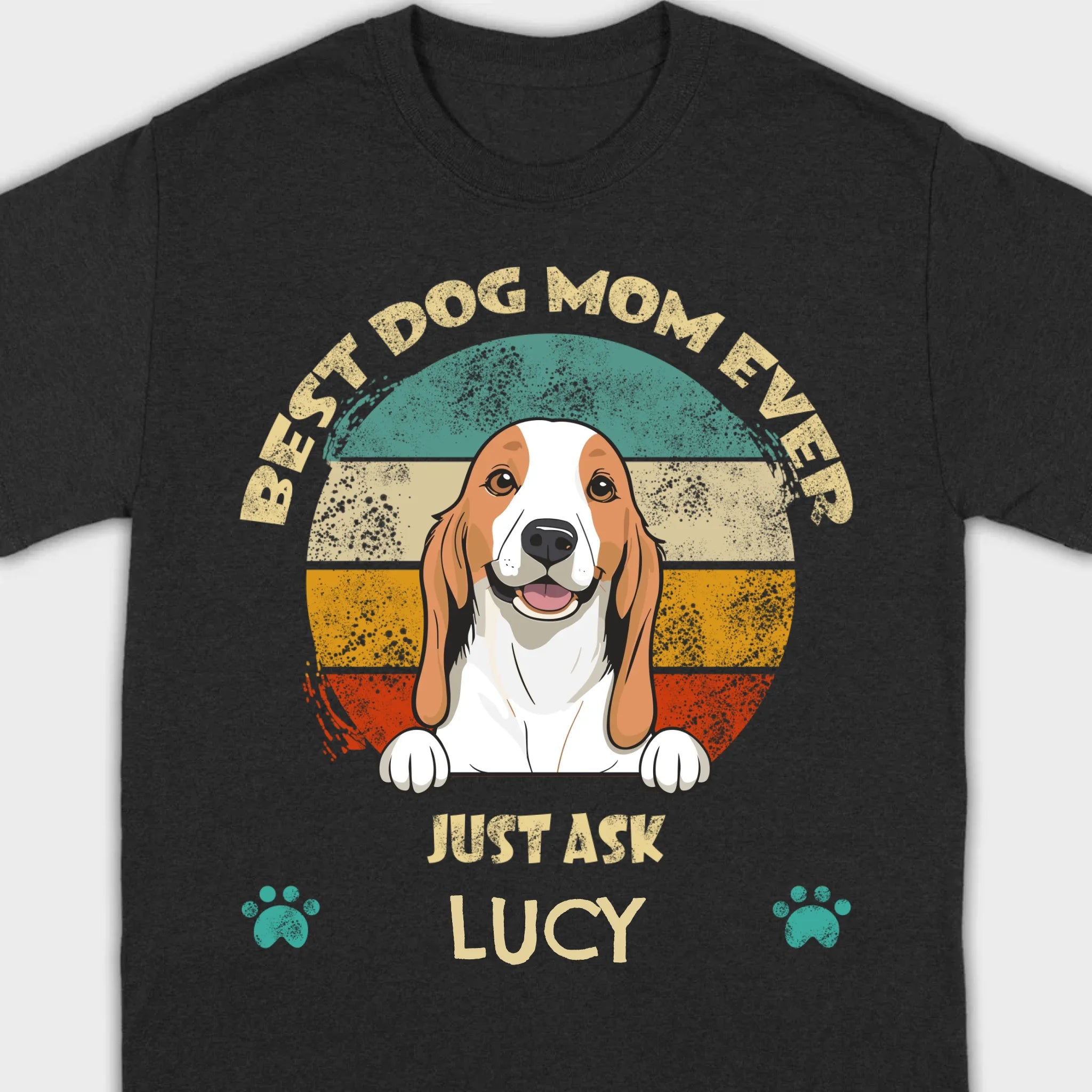 Best Dog Mom Ever T-Shirt – Customize with Dog Icon & Name – 89Prints