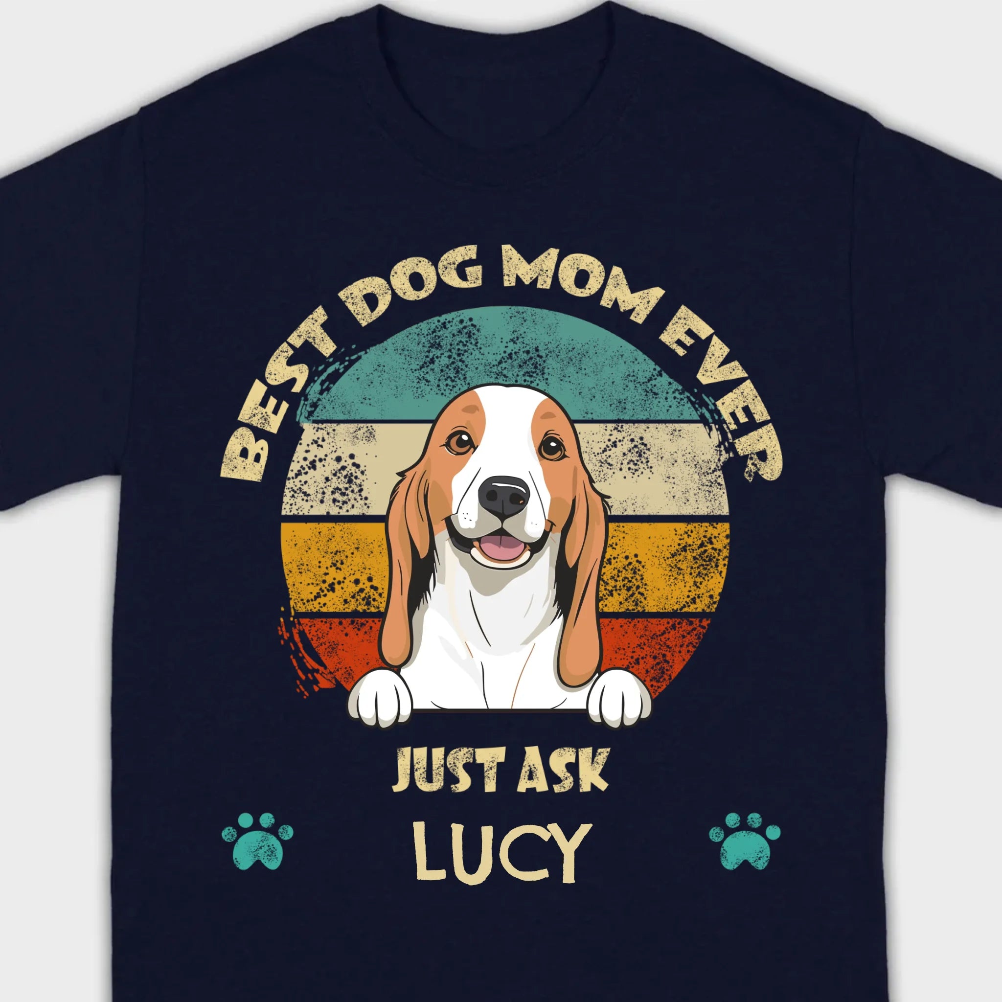 Best Dog Mom Ever T-Shirt – Customize with Dog Icon & Name – 89Prints