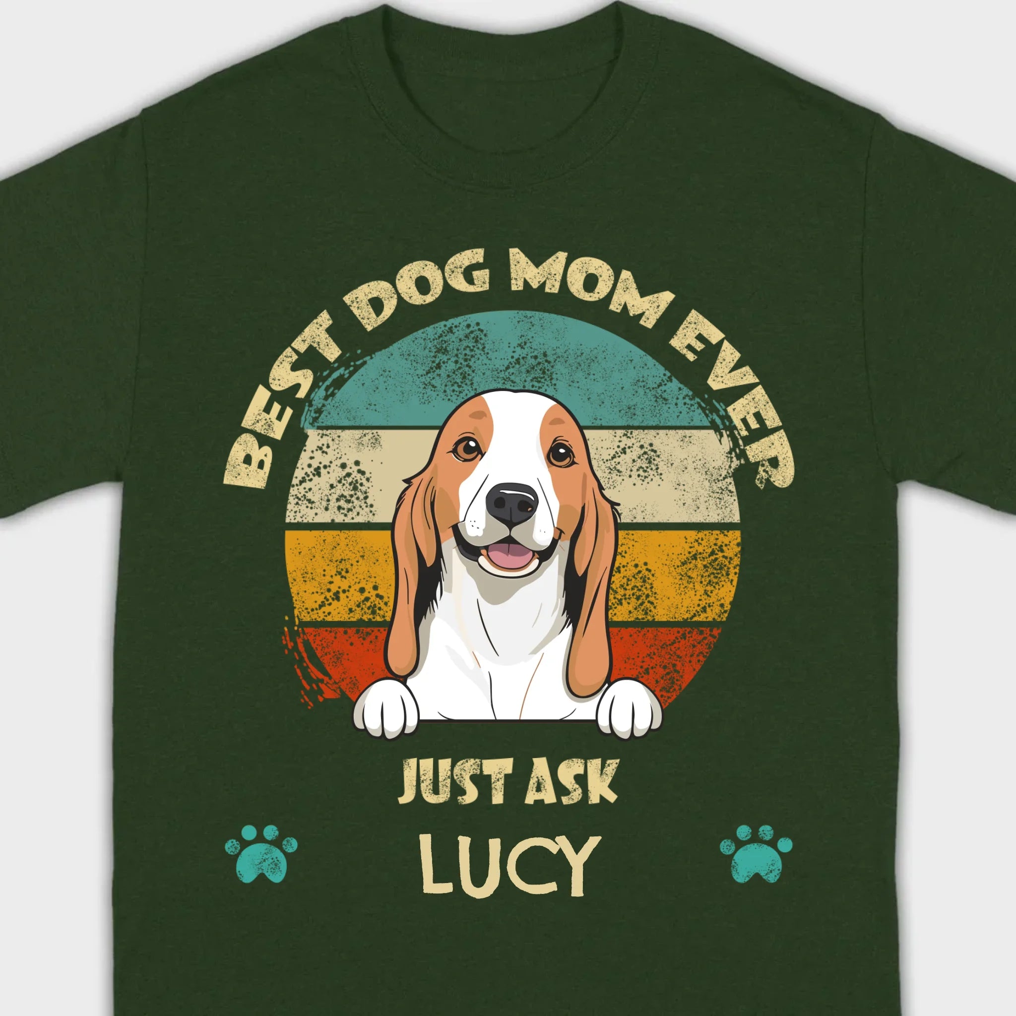 Best Dog Mom Ever T-Shirt – Customize with Dog Icon & Name – 89Prints