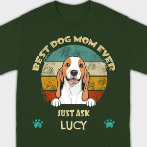 Best Dog Mom Ever T-Shirt – Customize with Dog Icon & Name – 89Prints