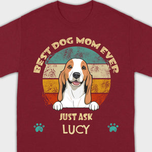 Best Dog Mom Ever T-Shirt – Customize with Dog Icon & Name – 89Prints