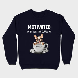 89Prints Custom Dog T-Shirt – 'Motivated by Dogs and Coffee' Personalized for You