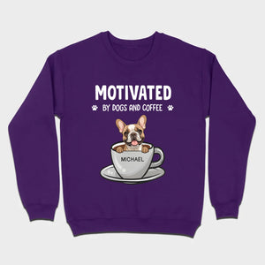 89Prints Custom Dog T-Shirt – 'Motivated by Dogs and Coffee' Personalized for You