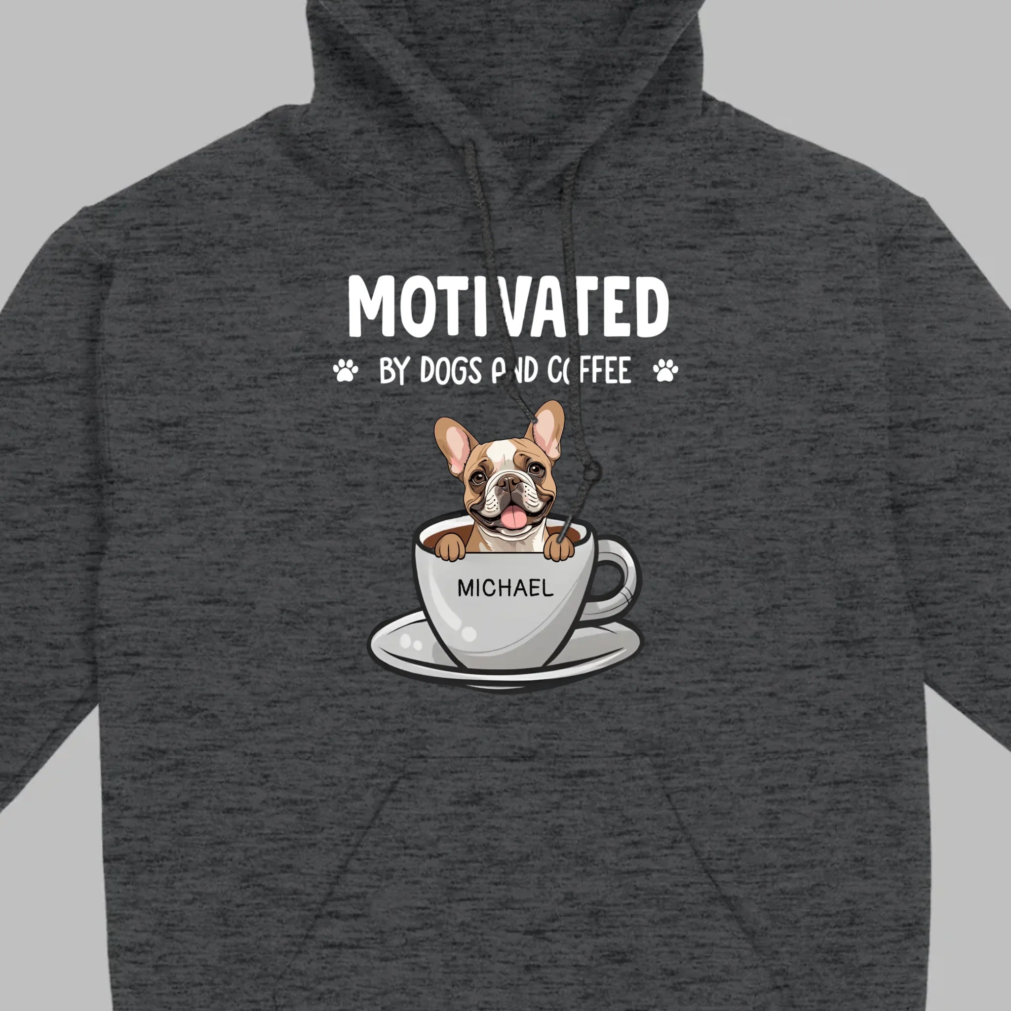 89Prints Custom Dog T-Shirt – 'Motivated by Dogs and Coffee' Personalized for You