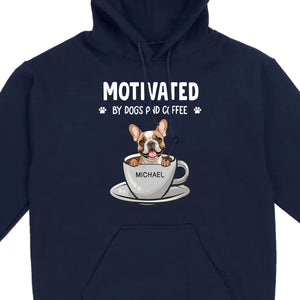 89Prints Custom Dog T-Shirt – 'Motivated by Dogs and Coffee' Personalized for You