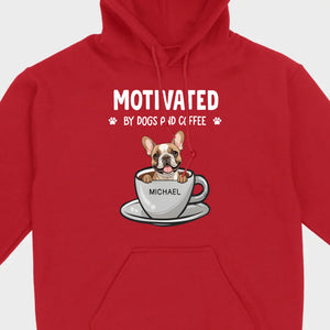 89Prints Custom Dog T-Shirt – 'Motivated by Dogs and Coffee' Personalized for You