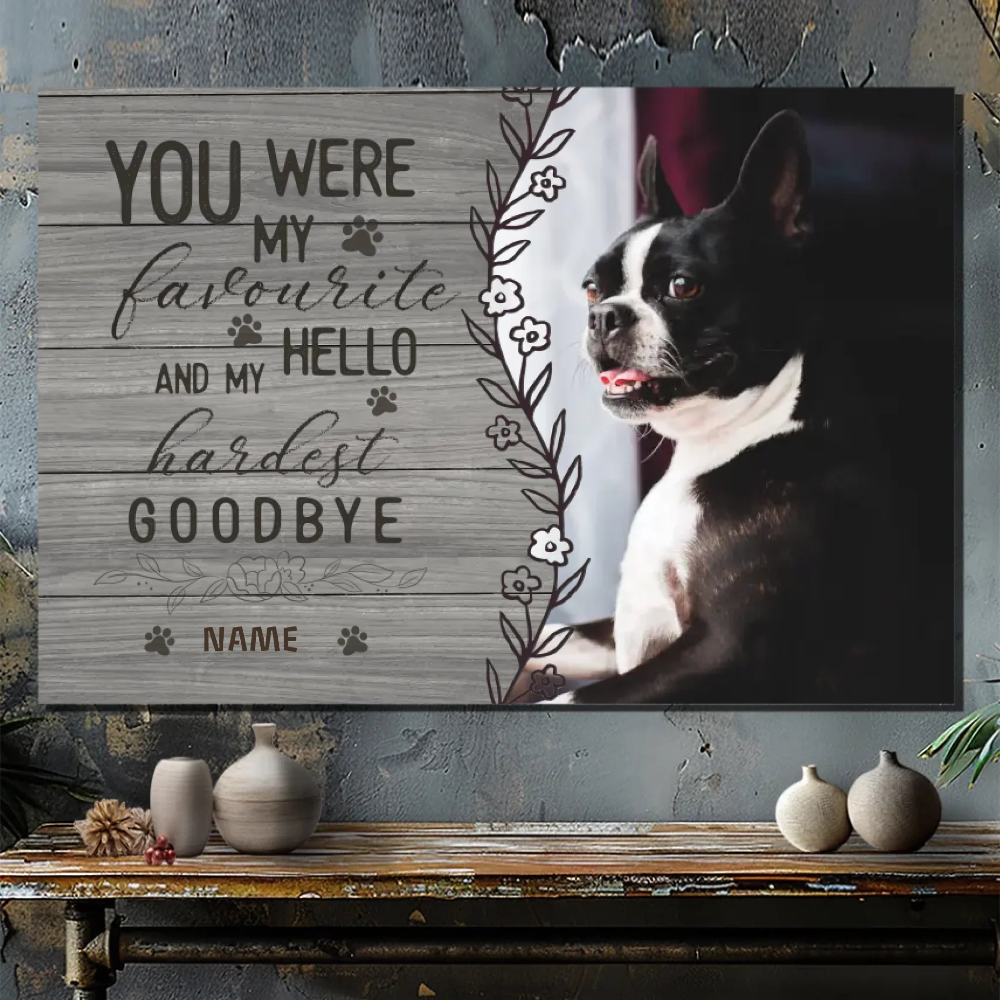 Custom Canvas with Photos and Names: The Hardest Goodbye