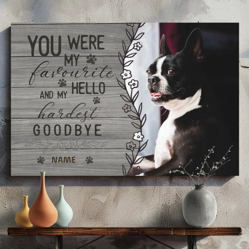 Custom Canvas with Photos and Names: The Hardest Goodbye
