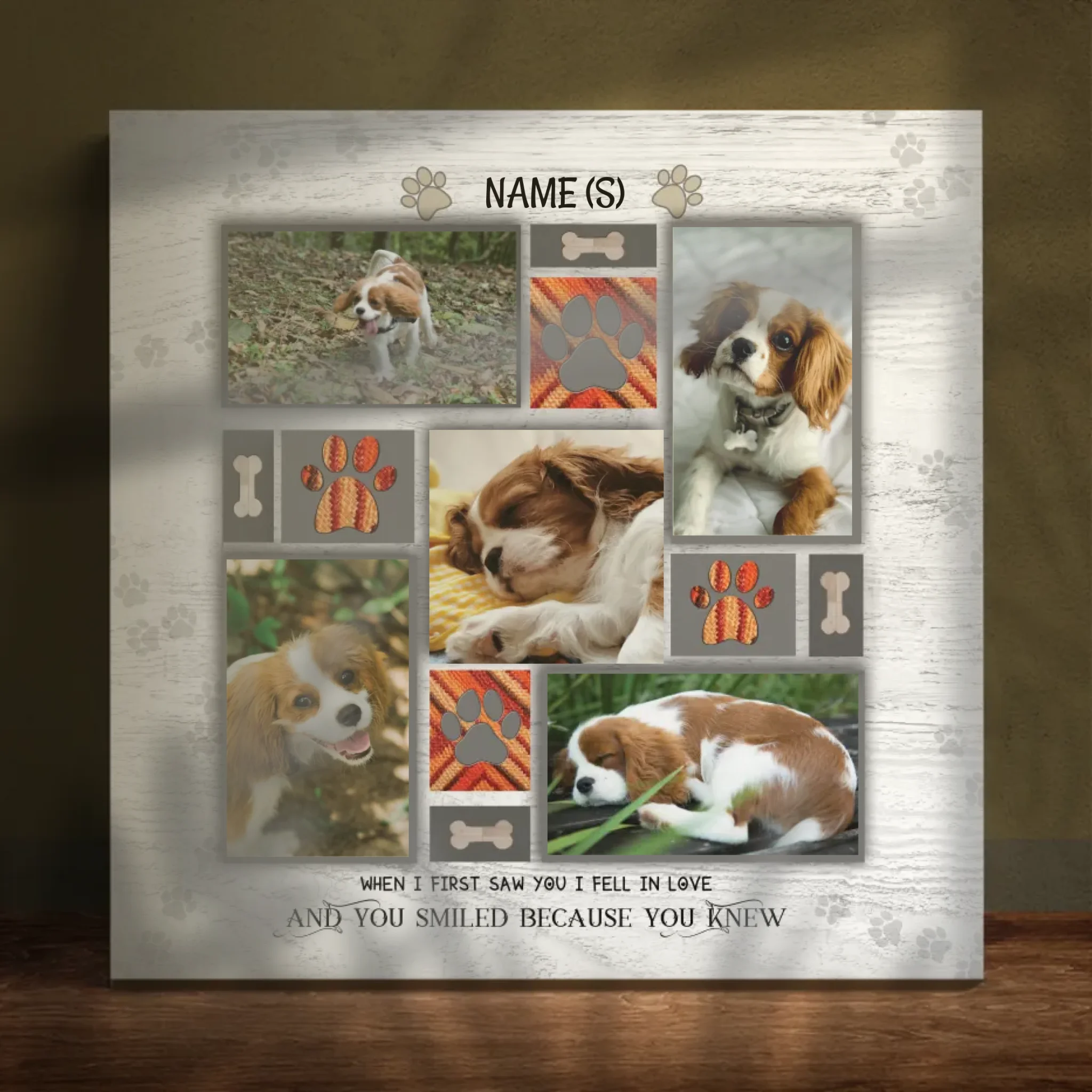 Personalized Pet Collage Canvas - 5 Photo Collage, Custom Pet Gift