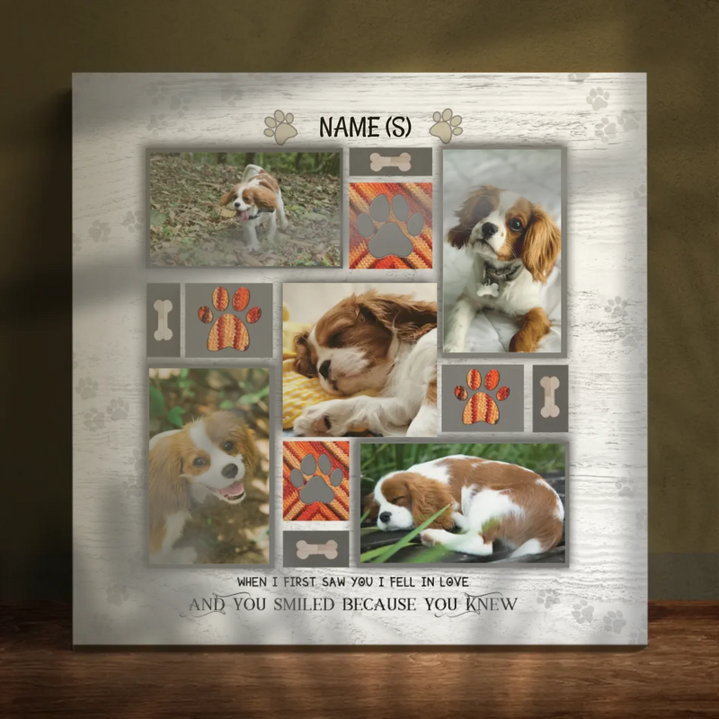 Personalized Pet Collage Canvas - 5 Photo Collage, Custom Pet Gift
