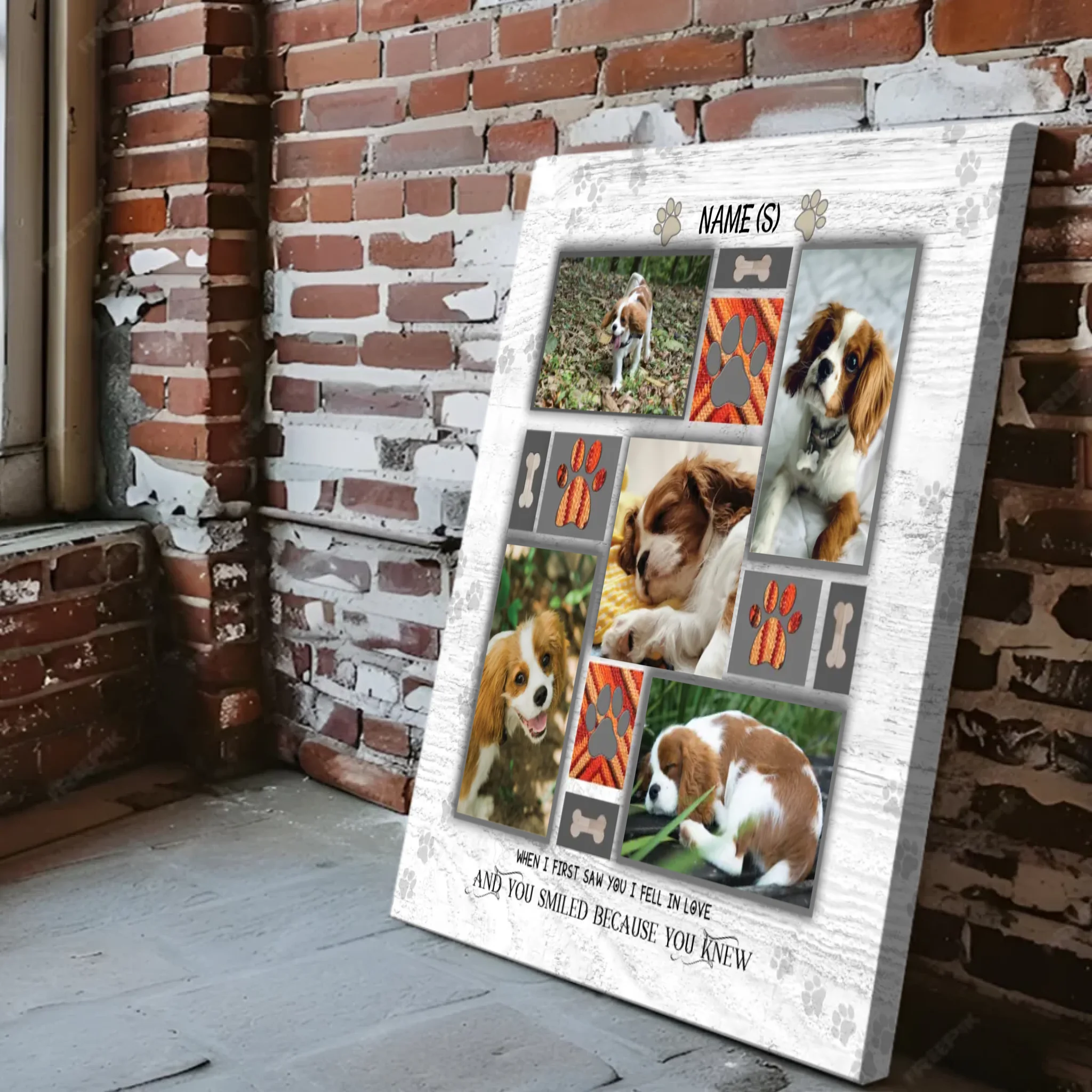 Personalized Pet Collage Canvas - 5 Photo Collage, Custom Pet Gift