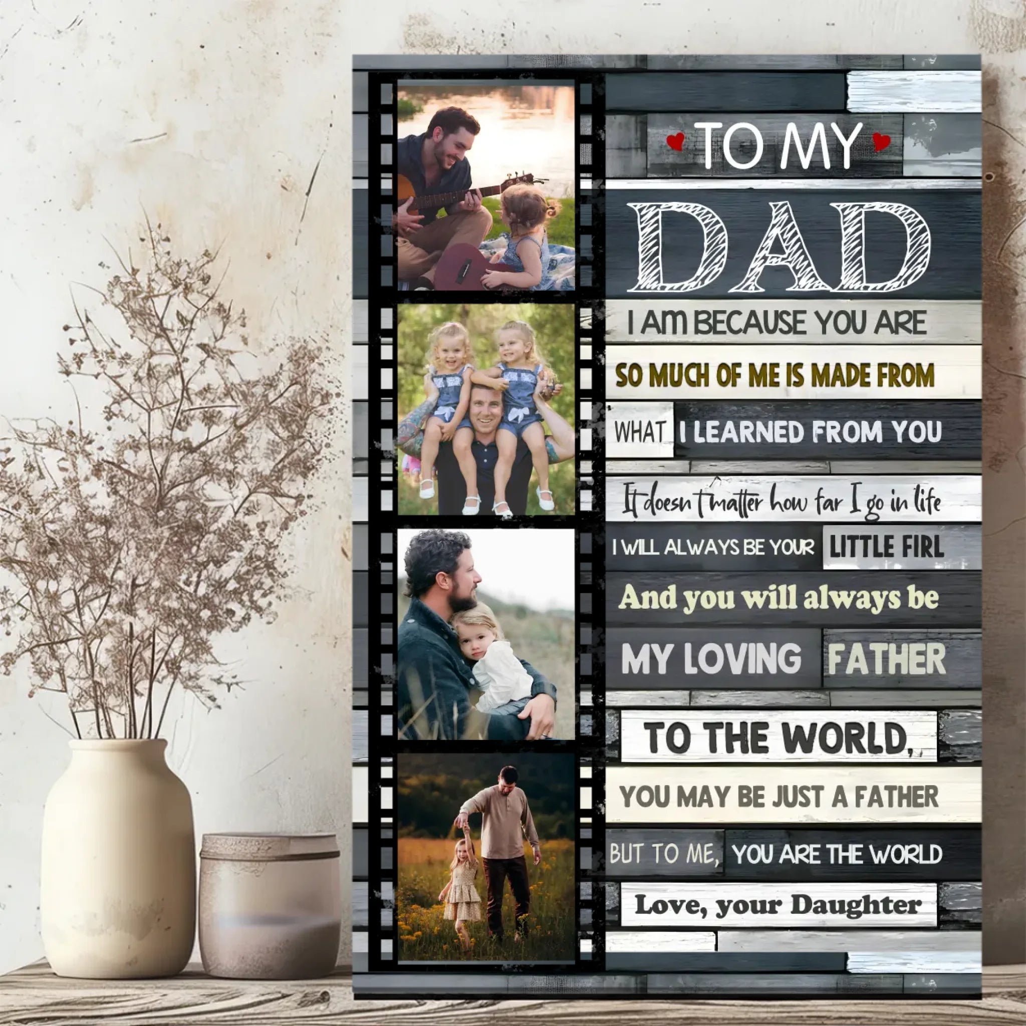 Personalized Canvas for Dad - A Heartfelt Tribute from Your Daughter