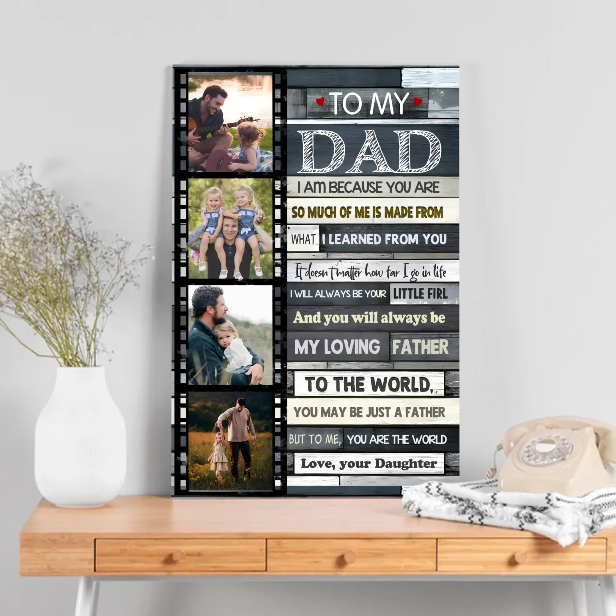 Personalized Canvas for Dad - A Heartfelt Tribute from Your Daughter