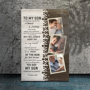 Heartwarming Custom Canvas Tribute to Your Son – Forever Proud | 89Prints