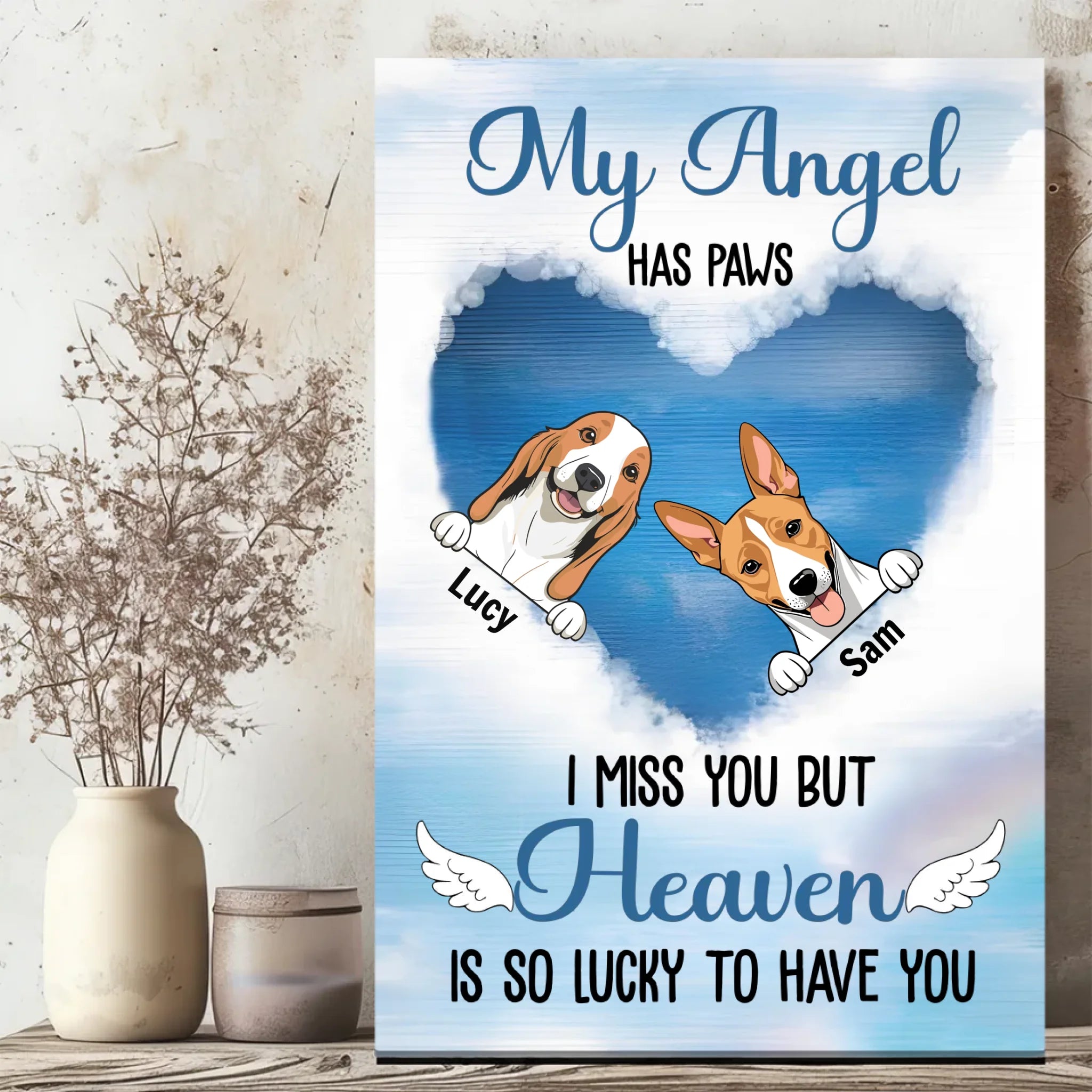 Customizable Dog Memorial Canvas – Remembering My Friend - 89Prints