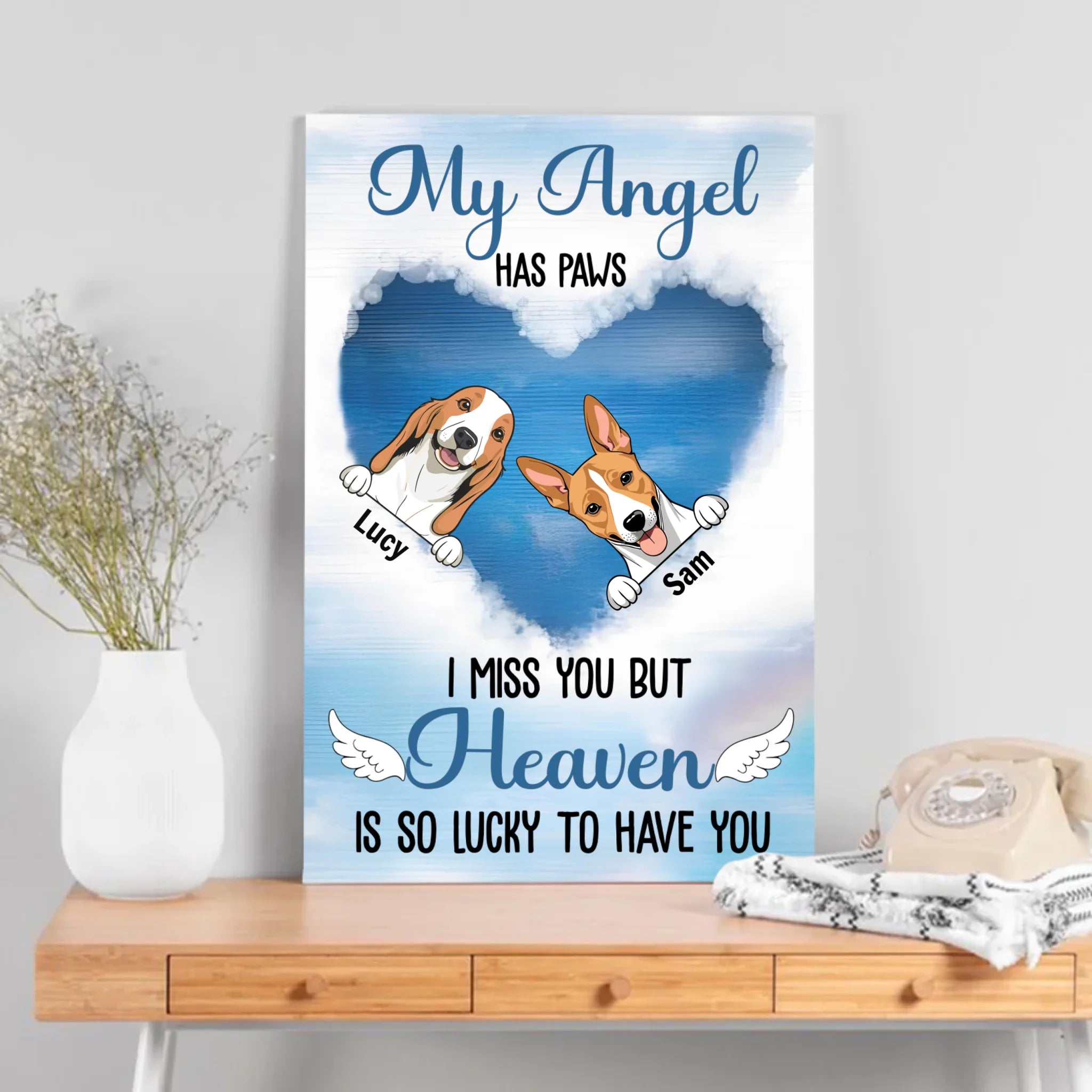 Customizable Dog Memorial Canvas – Remembering My Friend - 89Prints
