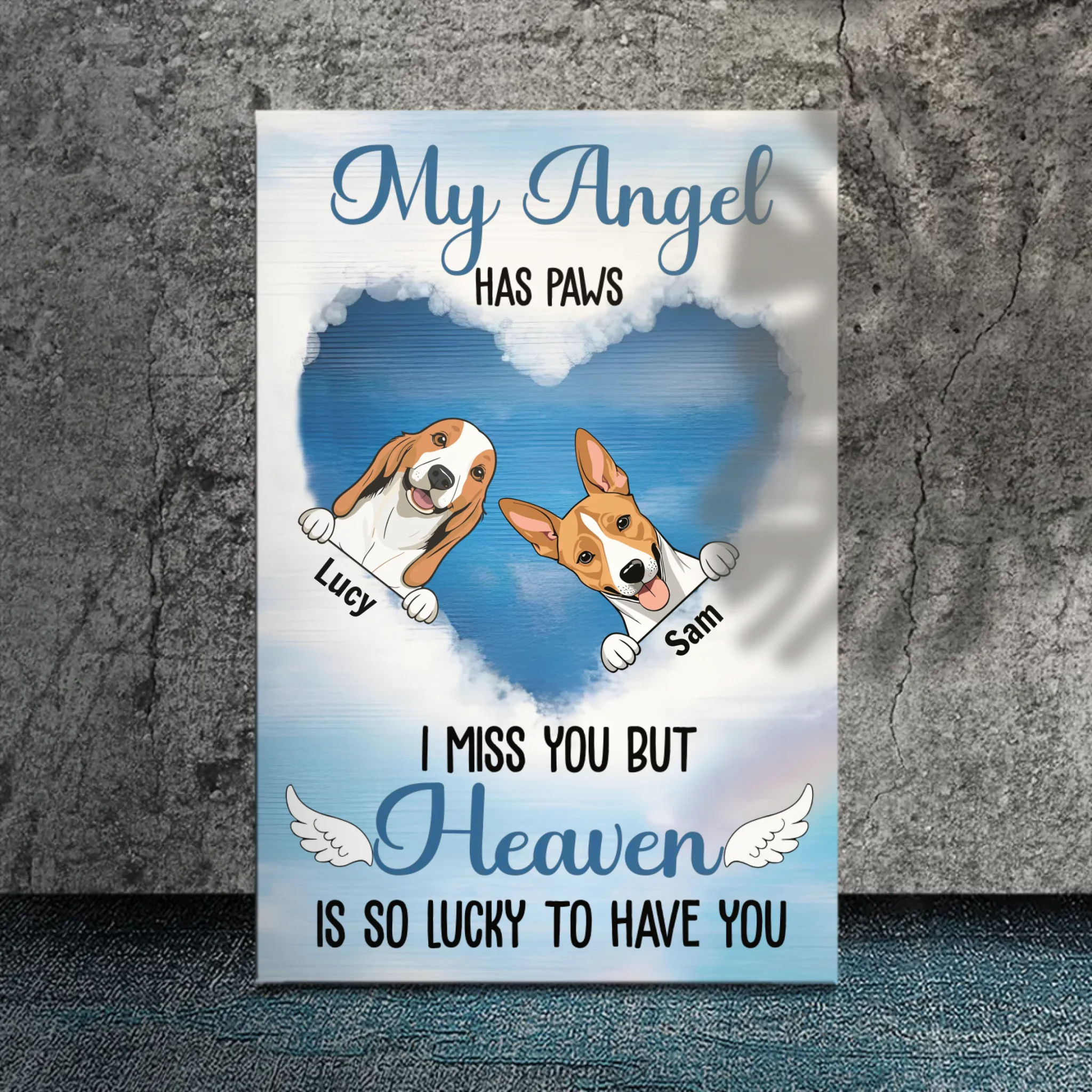 Customizable Dog Memorial Canvas – Remembering My Friend - 89Prints