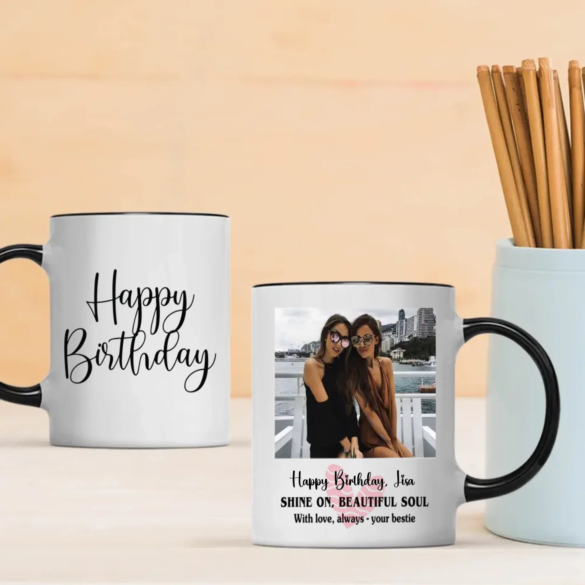 Custom Birthday Mug – “Shine On Beautiful Soul” Gift Cup–89Prints