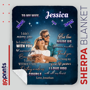 To My Beloved Wife – Personalized Blanket with Name & Message - 89Prints