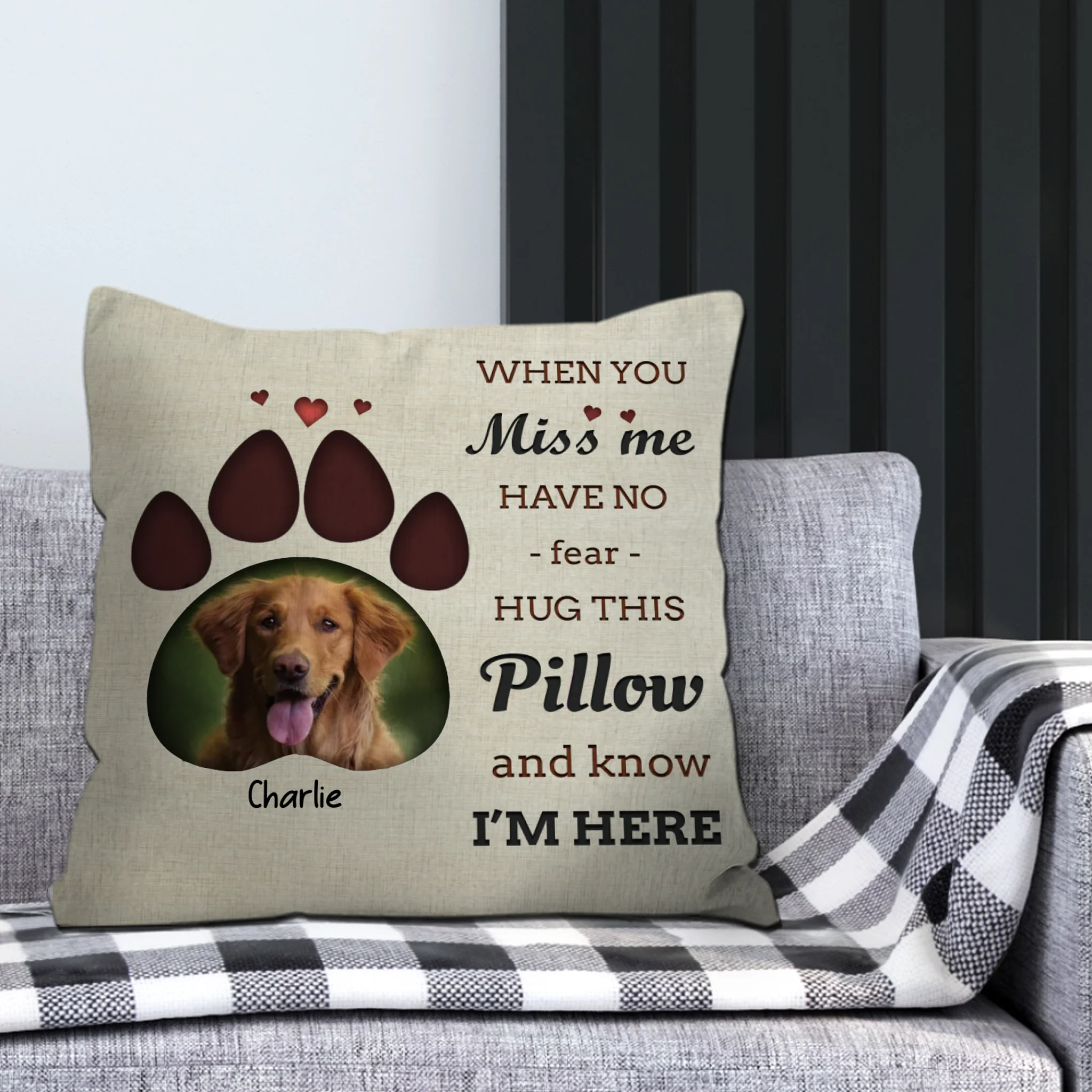 Adorable Dog Face Pillow – Custom Made from Your Pet’s Photo - 89Prints