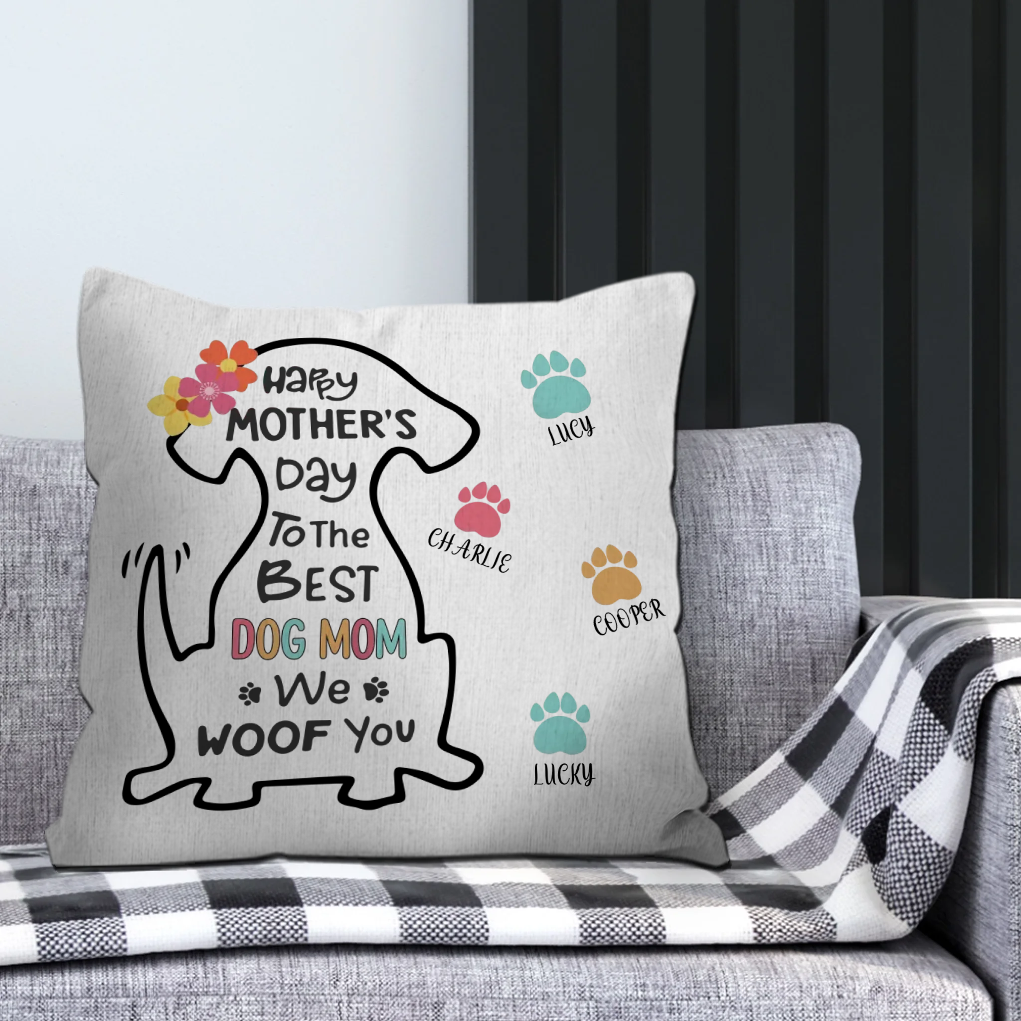 Personalized Dog Mom Pillow – Custom Mother’s Day Gift - 89Prints