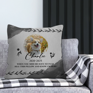 Personalized Pet Memorial Pillow – Custom Dog Photo & Name - 89Prints