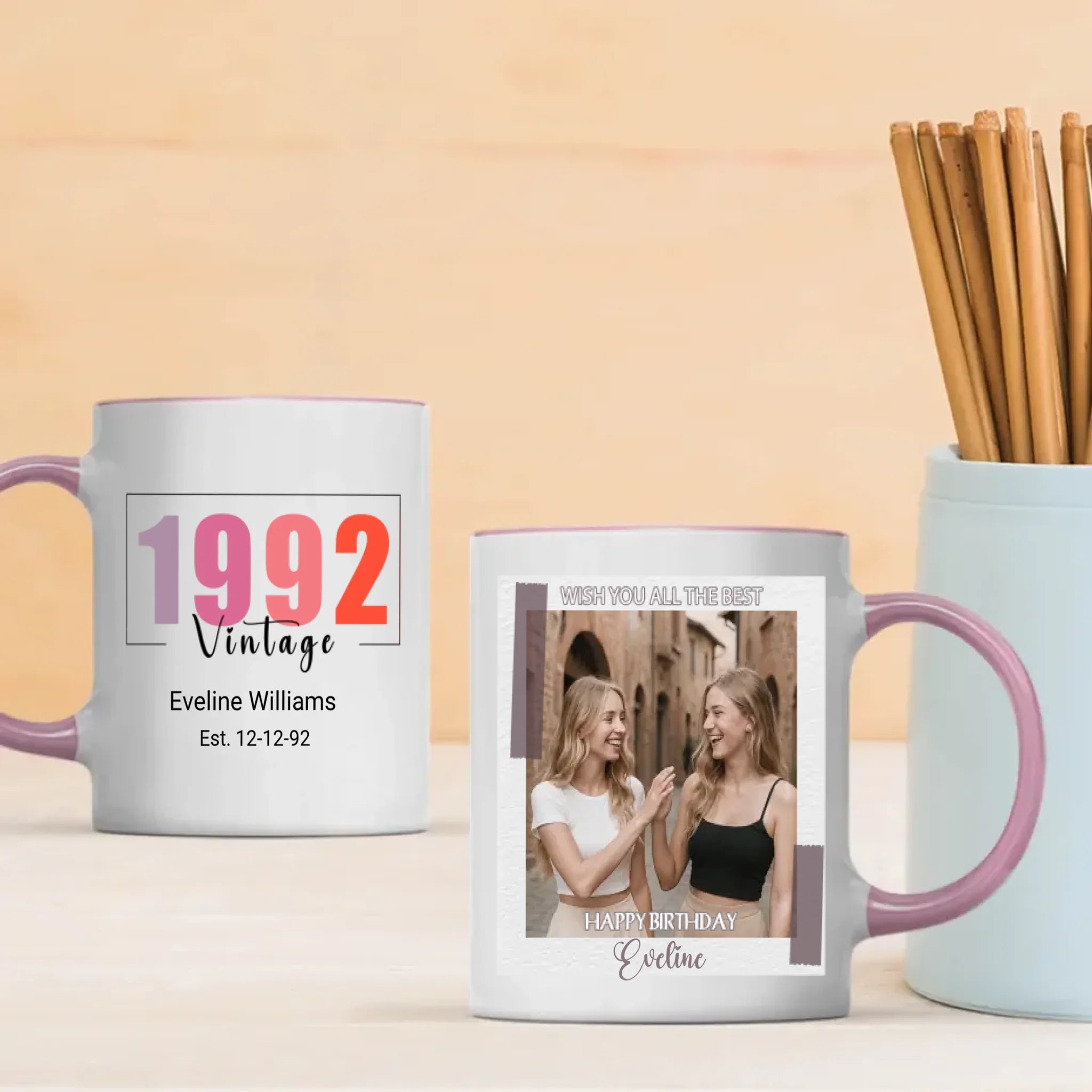 Happy Birthday Mug – Stylish Gift for 1992 Born Friends - 89Prints
