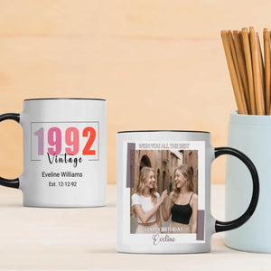 Happy Birthday Mug – Stylish Gift for 1992 Born Friends - 89Prints