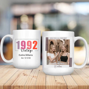 Happy Birthday Mug – Stylish Gift for 1992 Born Friends - 89Prints