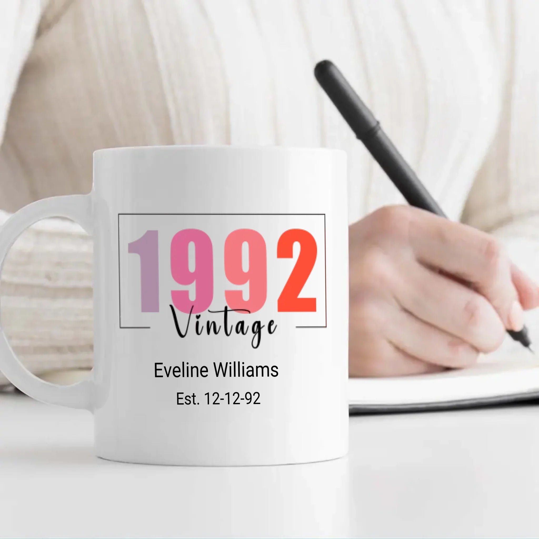 Happy Birthday Mug – Stylish Gift for 1992 Born Friends - 89Prints