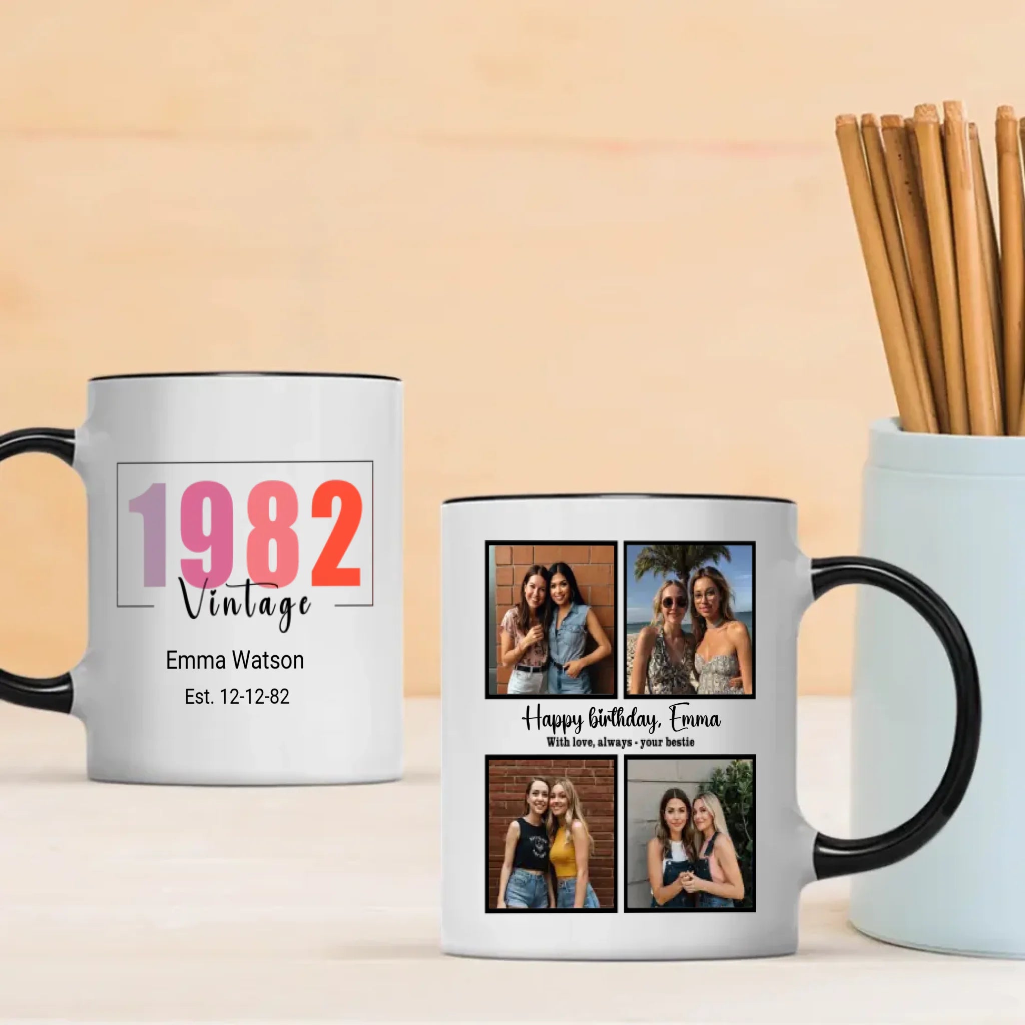 Custom 1982 Birth Year Mug – Personalized Birthday Gift – 89Prints