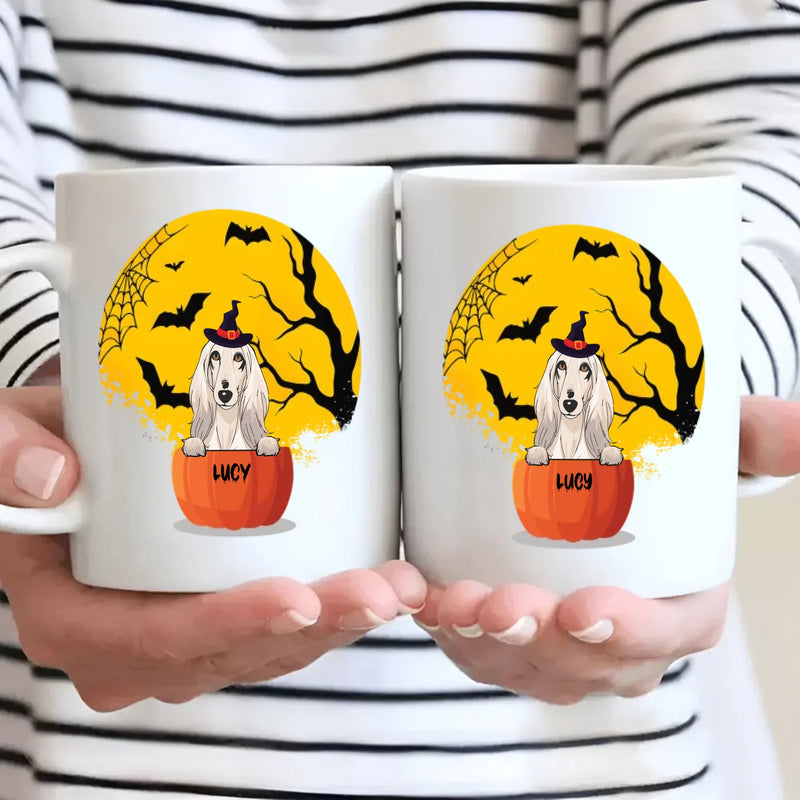 Halloween Dog Mug – Custom Clipart & Name on Both Sides