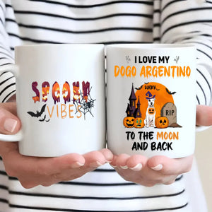 Spooky Vibes Mug – Custom Dogo Argentino Halloween Design