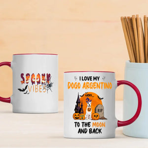 Spooky Vibes Mug – Custom Dogo Argentino Halloween Design