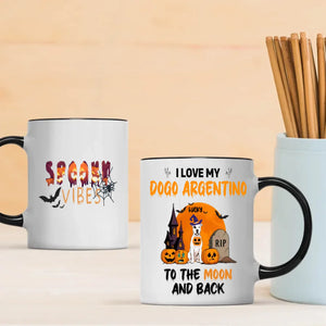 Spooky Vibes Mug – Custom Dogo Argentino Halloween Design