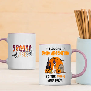Spooky Vibes Mug – Custom Dogo Argentino Halloween Design