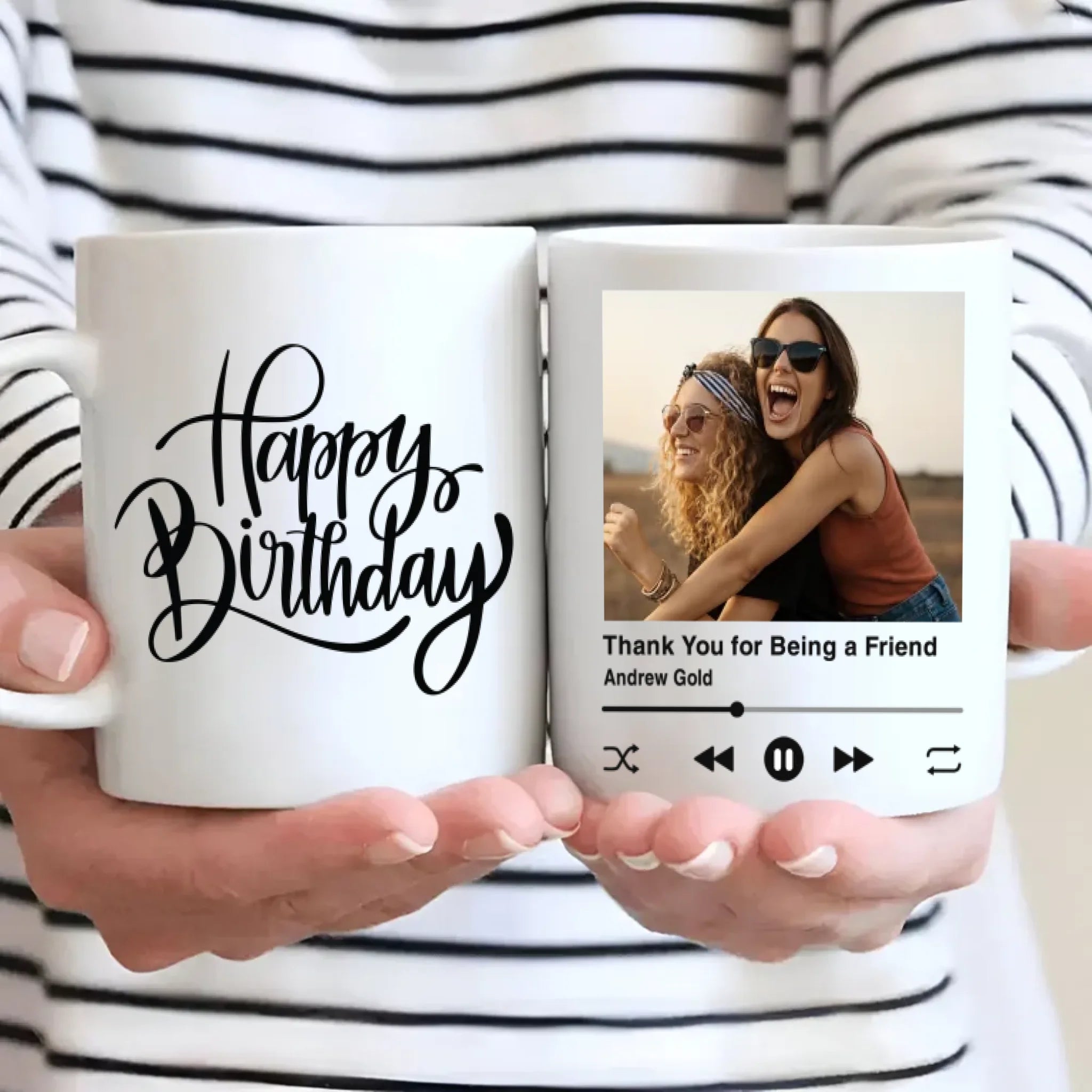 Thank You for Being a Friend – Personalised Birthday Mug –89Prints