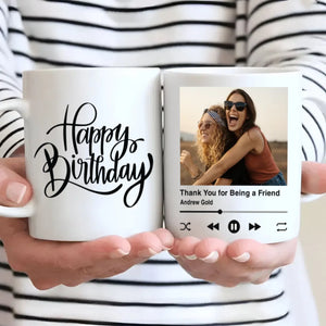 Thank You for Being a Friend – Personalised Birthday Mug –89Prints
