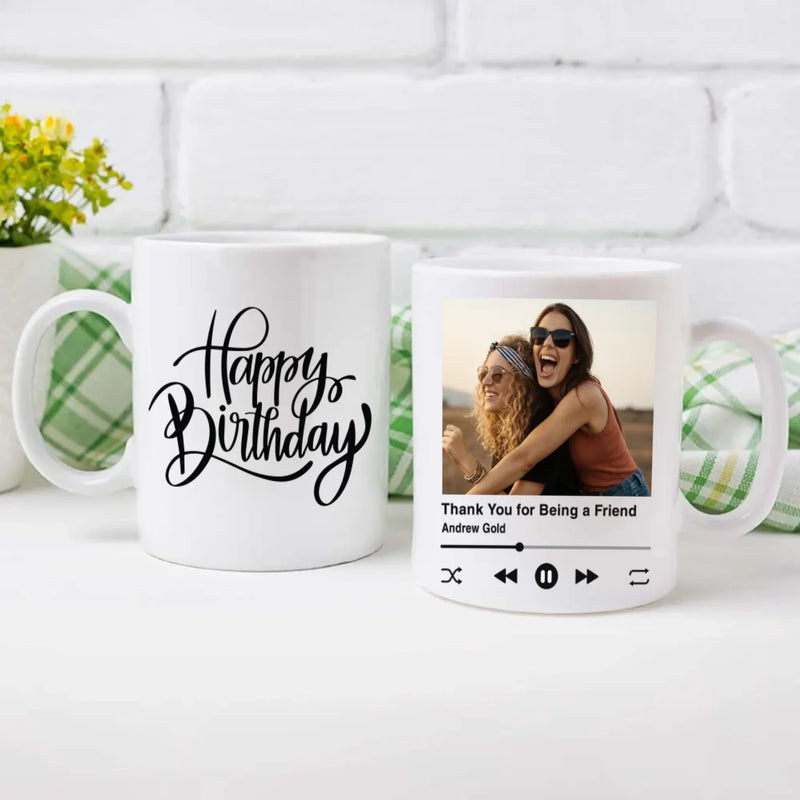 Thank You for Being a Friend – Personalised Birthday Mug –89Prints