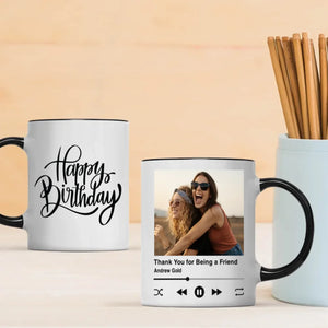 Thank You for Being a Friend – Personalised Birthday Mug –89Prints