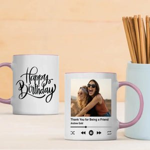 Thank You for Being a Friend – Personalised Birthday Mug –89Prints