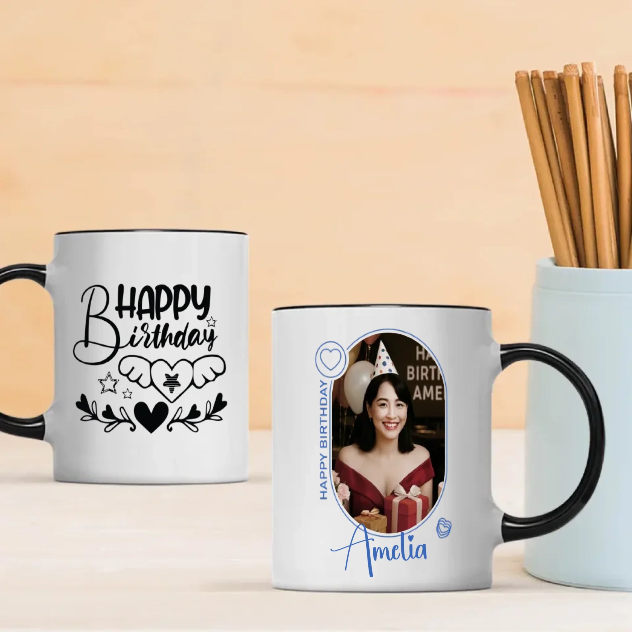 Artistic Happy Birthday Printed Mug-89Prints
