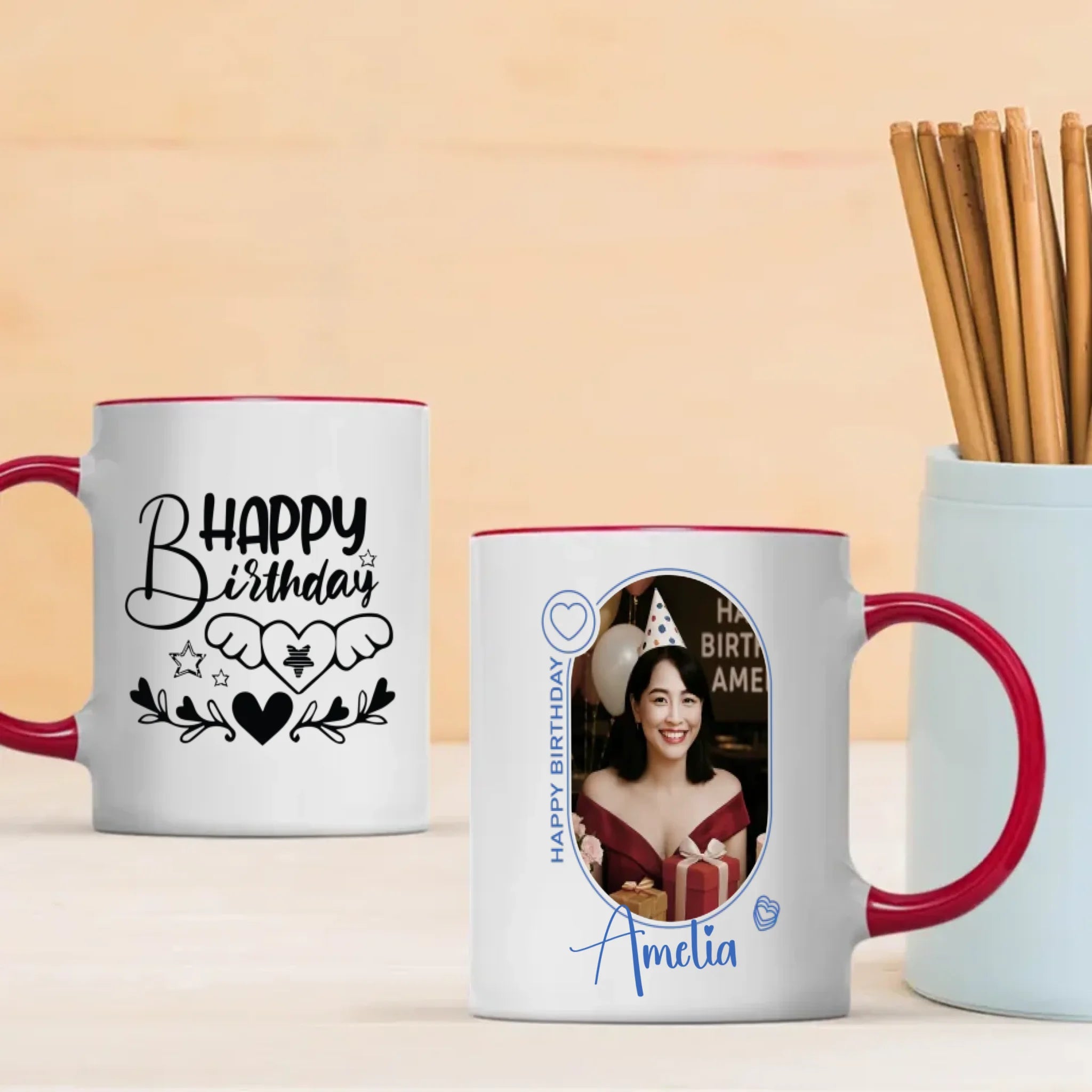 Artistic Happy Birthday Printed Mug-89Prints