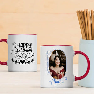 Artistic Happy Birthday Printed Mug-89Prints