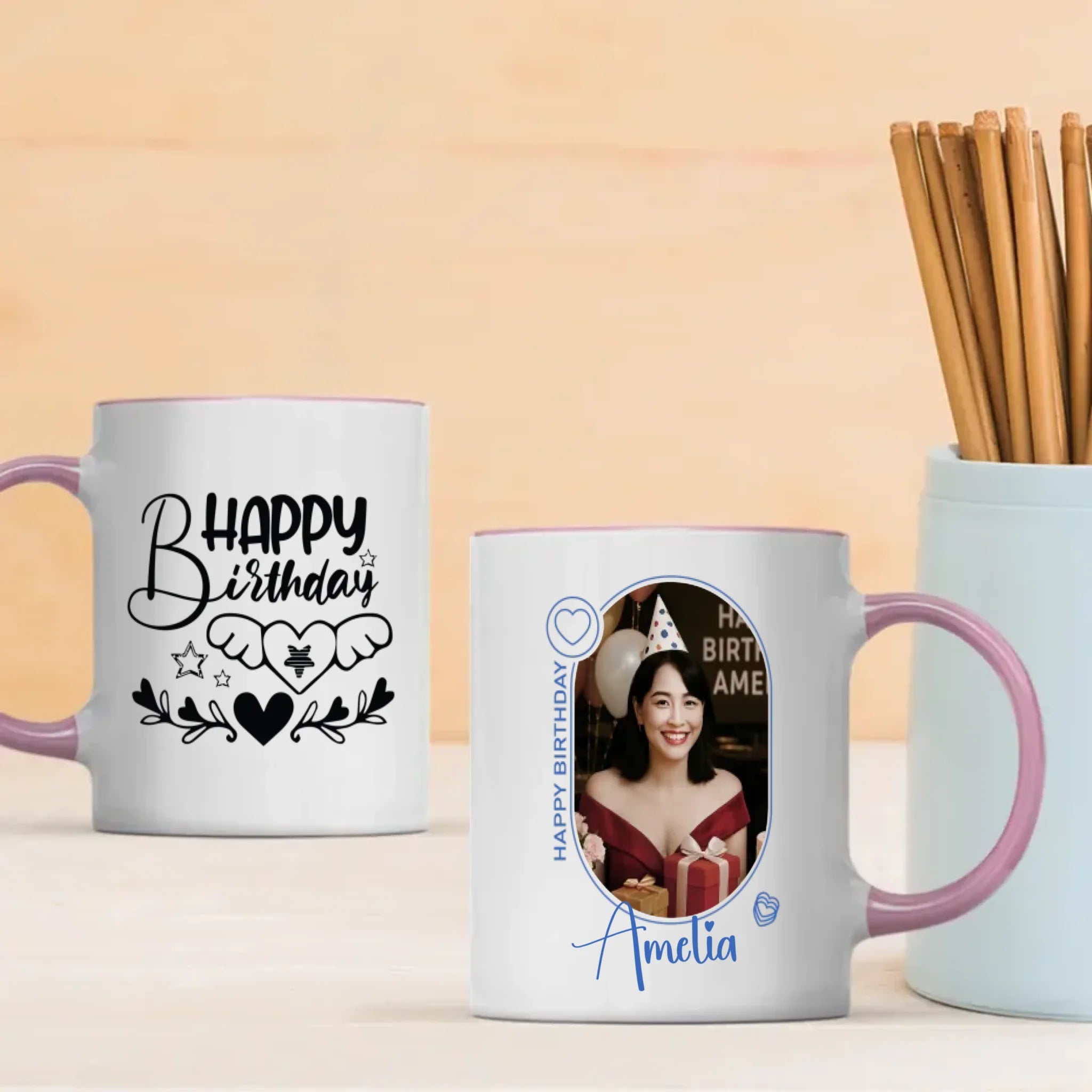 Artistic Happy Birthday Printed Mug-89Prints