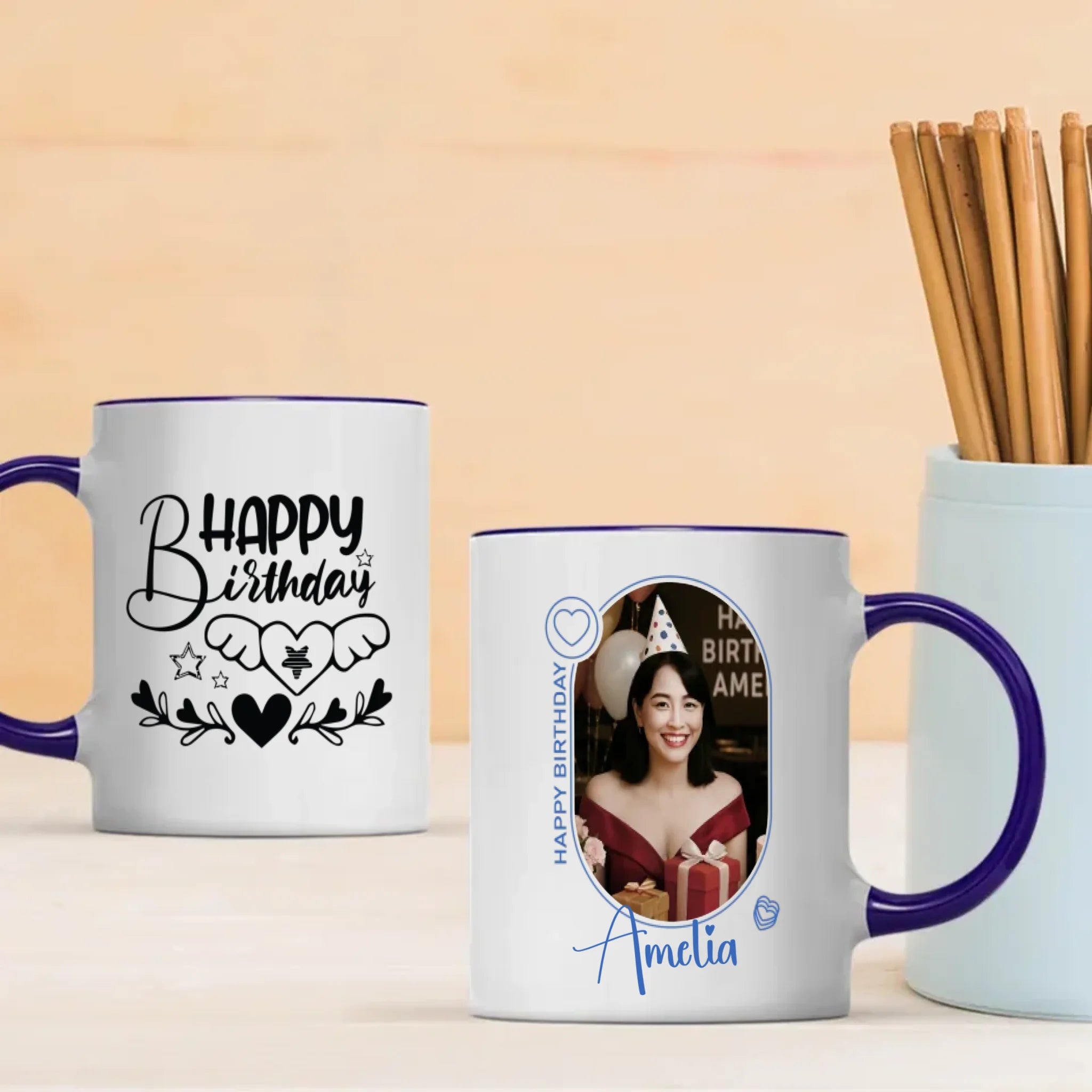 Artistic Happy Birthday Printed Mug-89Prints