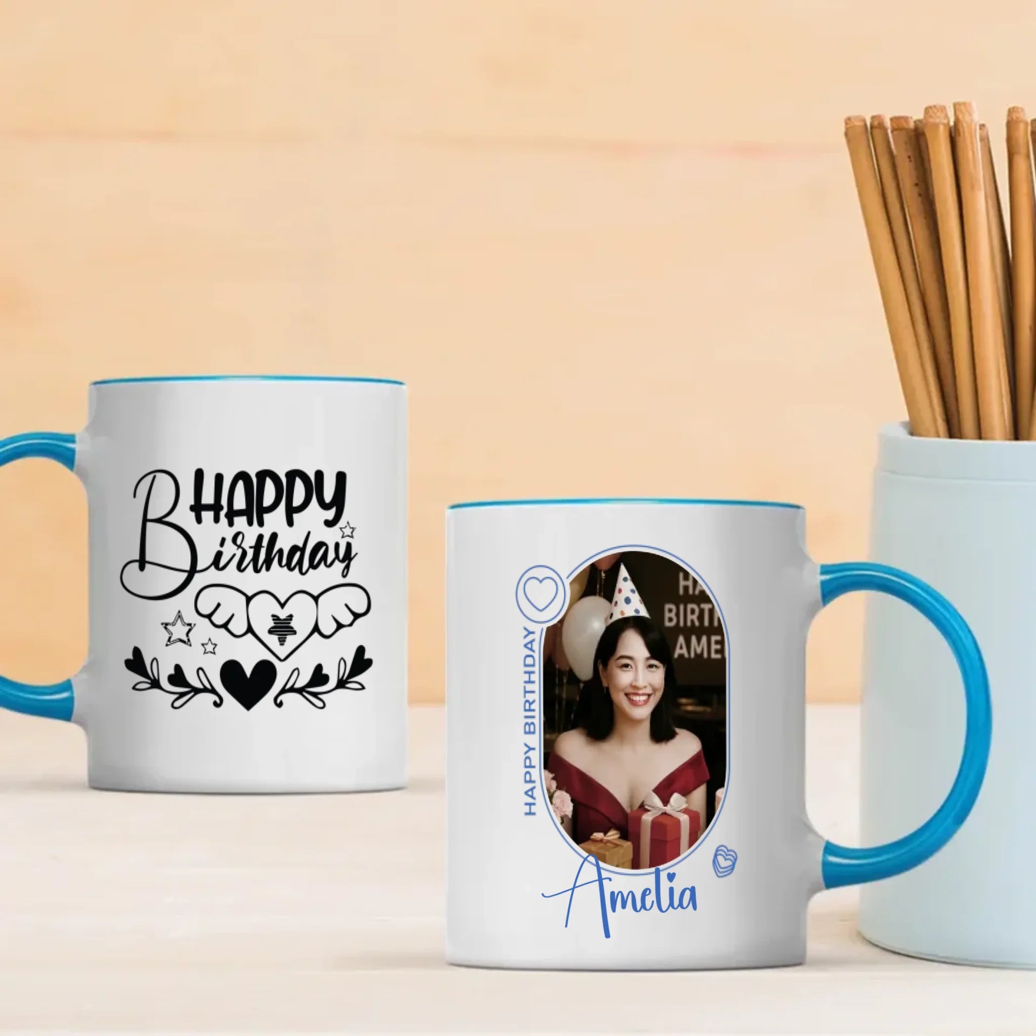 Artistic Happy Birthday Printed Mug-89Prints