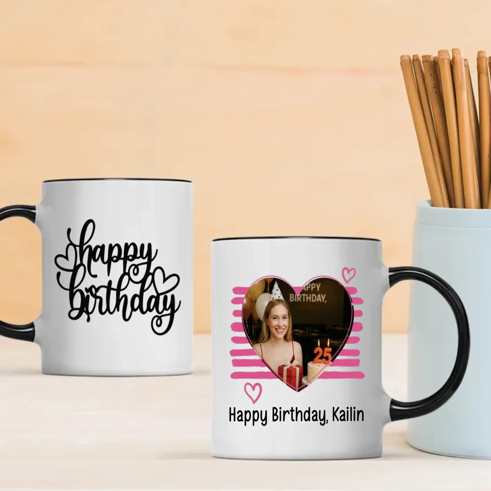 Cheers to 25 Years – Happy 25th Birthday Mug –89Prints