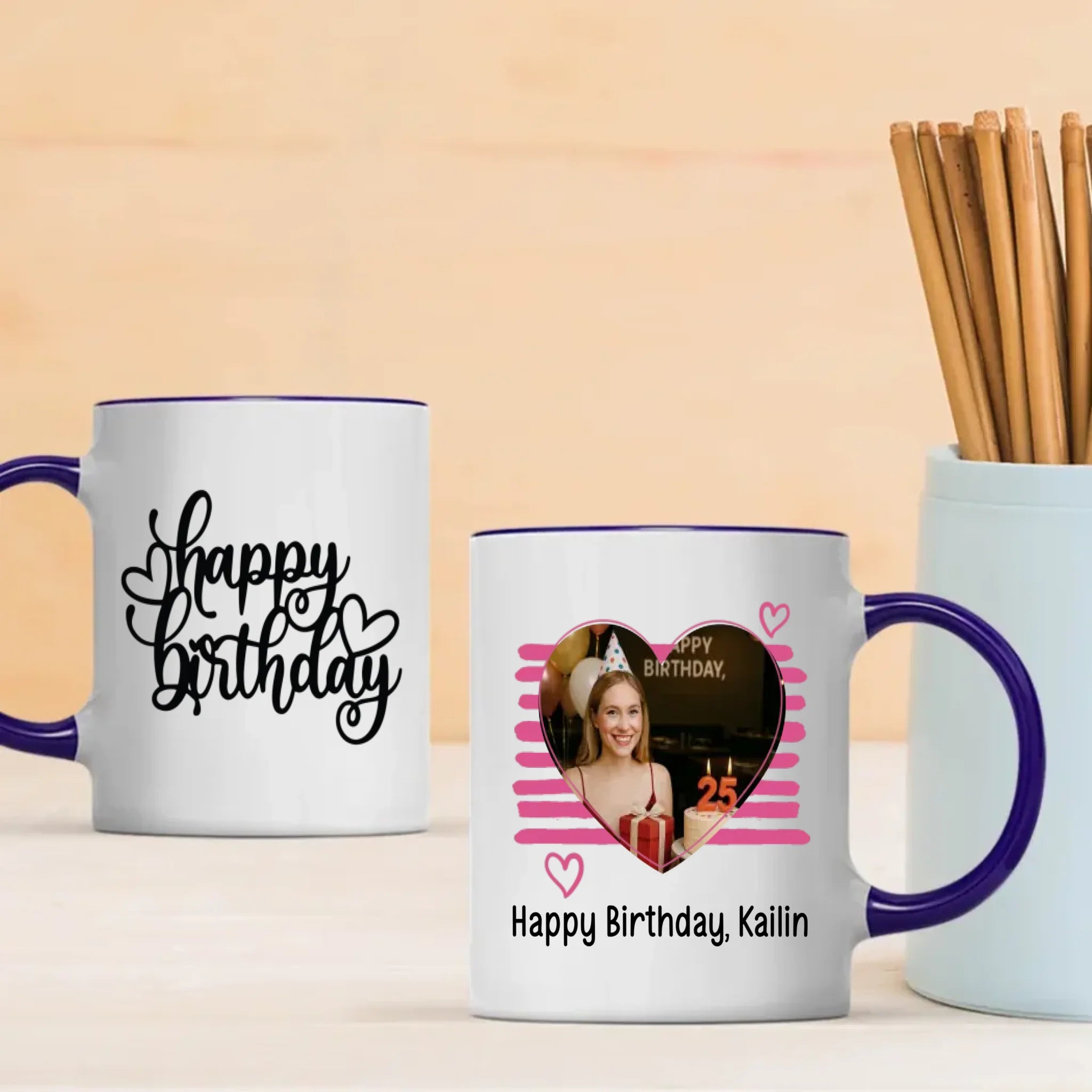 Cheers to 25 Years – Happy 25th Birthday Mug –89Prints